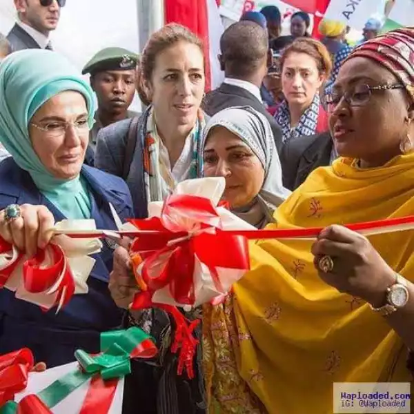 Photos: Aisha Buhari & Wife Of Turkey President, Emine Erdogan Commission An Orphanage In Abuja